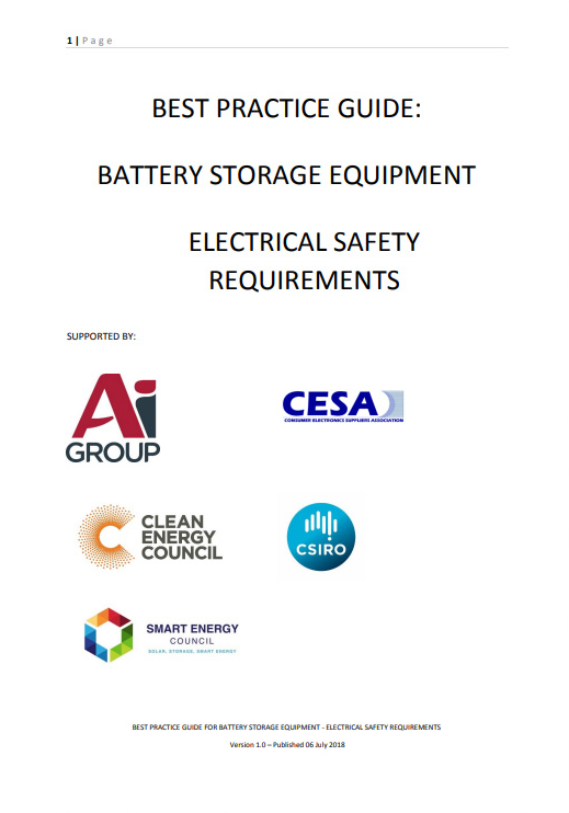 Best Practice Guide · Battery Storage Equipment Electrical Safety Requirements